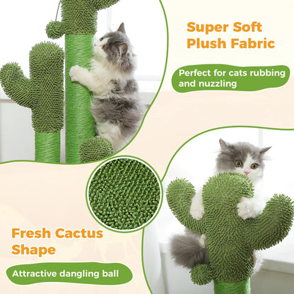 Cactus Cat Scratching Post Interactive Dangling Ball