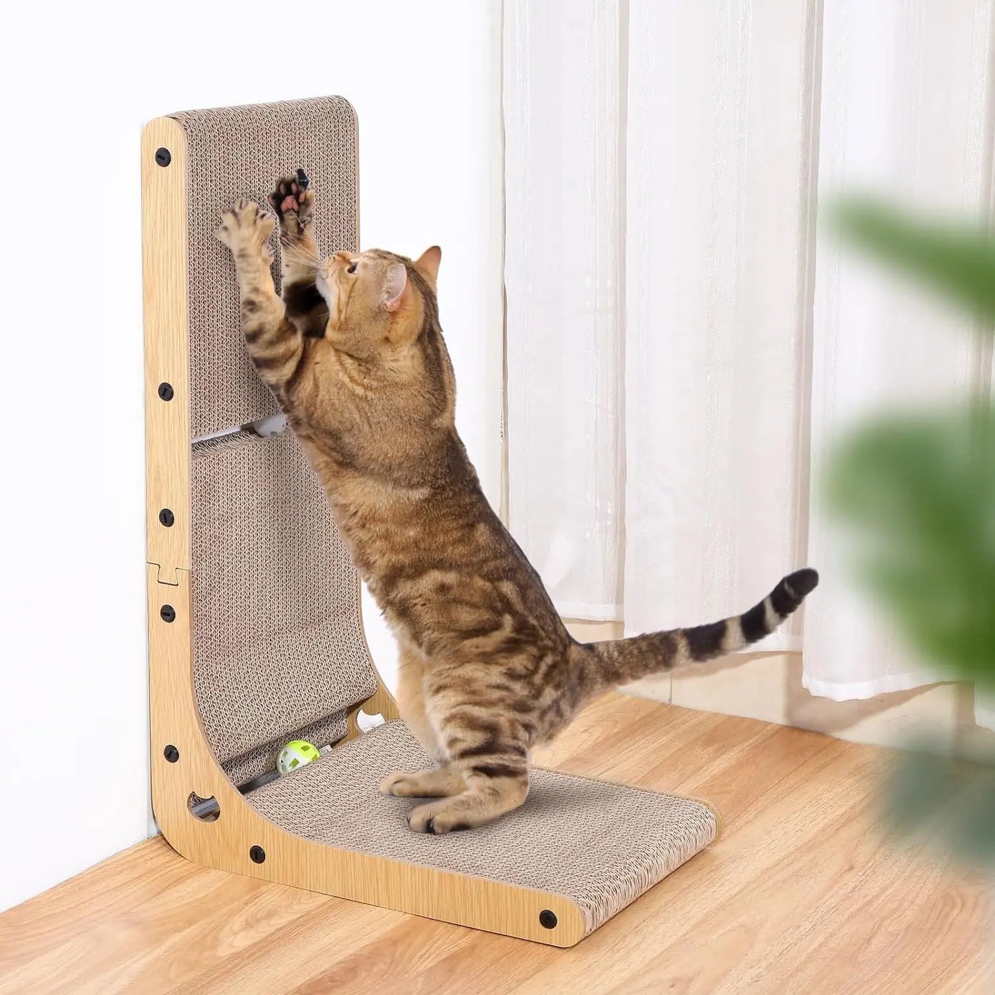 L Shape Cat Scratcher, 23.6 Inch, Protecting Furniture, Cardboard