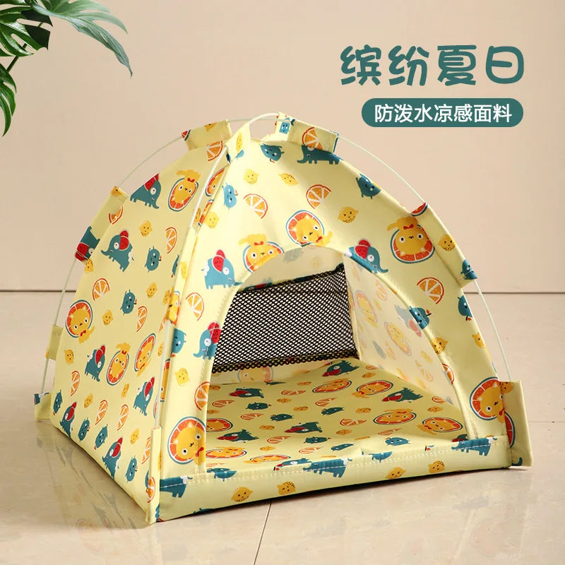 Pet Tent Bed Canvas Semi-enclosed Sleeping Bed