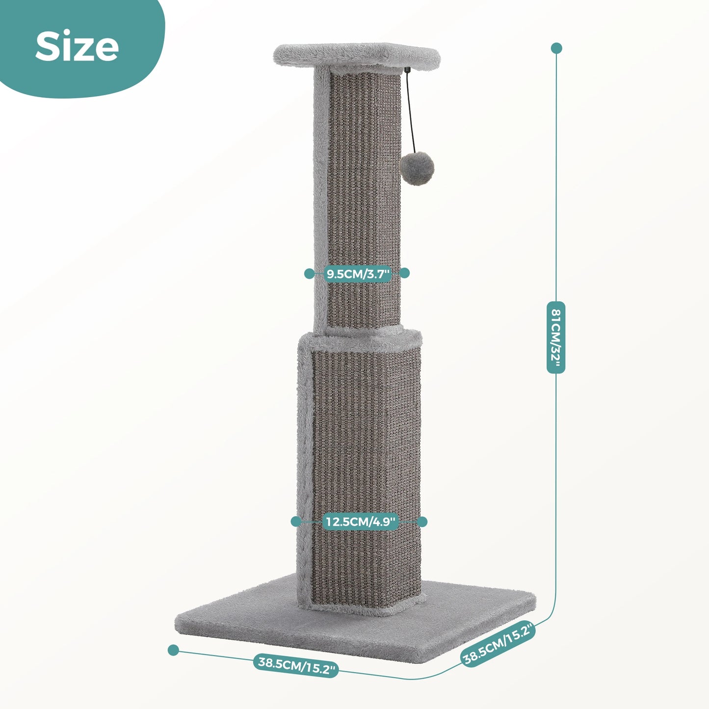 Ultimate Scratch Post with Woven Sisal Dangling Ball