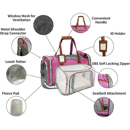 Expandable Airline Pet Carrier, Soft-Sided Tote