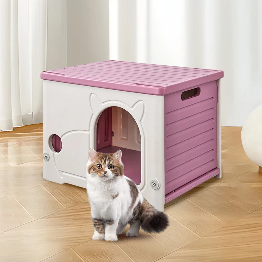 Outdoor Cat House Rainproof Cozy Nest Room