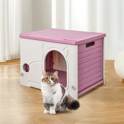 Outdoor Cat House Rainproof Cozy Nest Room