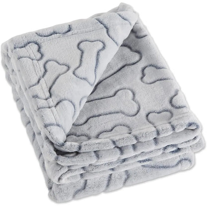 Embossed Bone Print Pet Blanket 36x48", Cozy Comfort