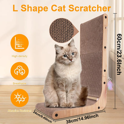 L Shape Cat Scratcher, 23.6 Inch, Protecting Furniture, Cardboard