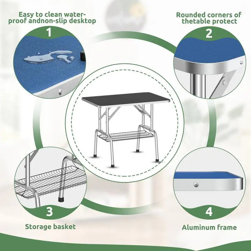 42" Foldable Pet Grooming Table with Adjustable Arm