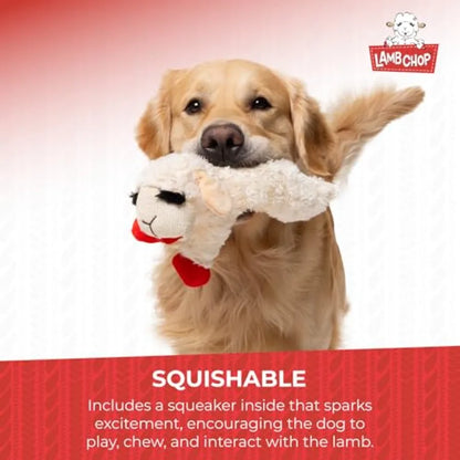 Lamb Chop Dog Plush Toy Squeaky Cuddling Play
