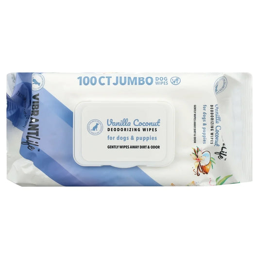 Jumbo Dog Deodorizing Wipes Moisturizing Aloe Gentle