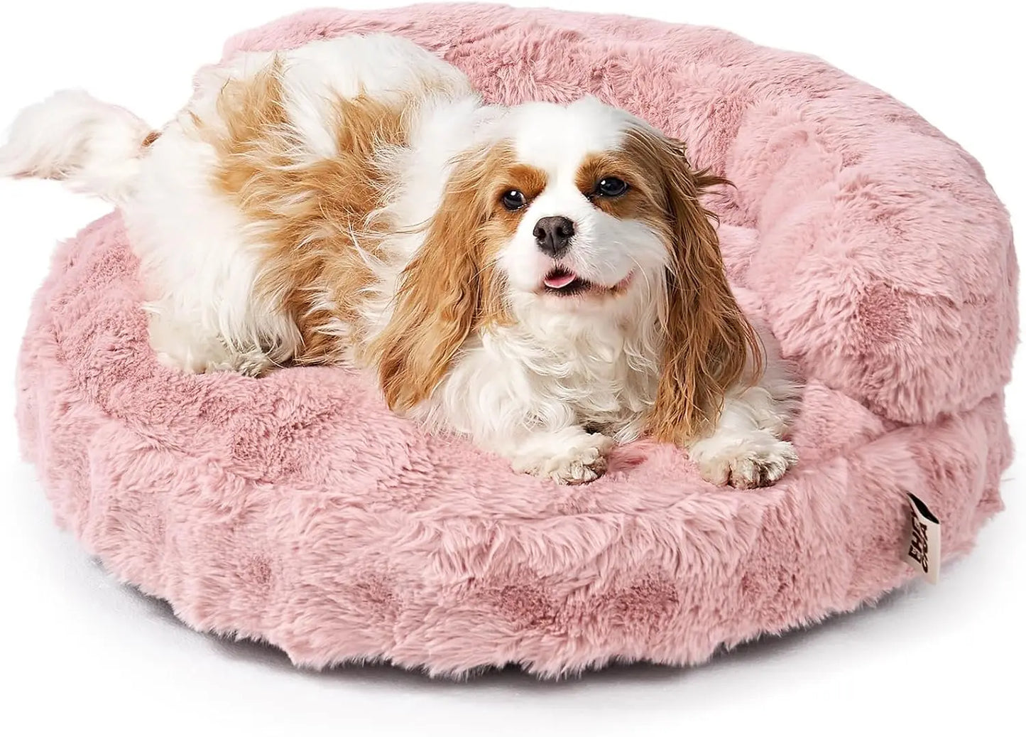 Pink Faux Fur Pet Sofa, Washable Removable Cover