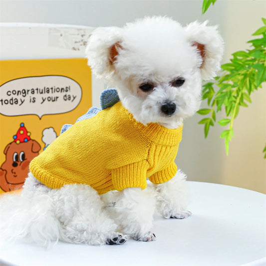 Halloween Party Dog Dinosaur Shaped Sweater Warm Knitted