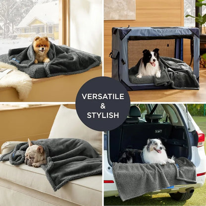 Self Warming Blanket for Large Dogs Waterproof Washable Fleece