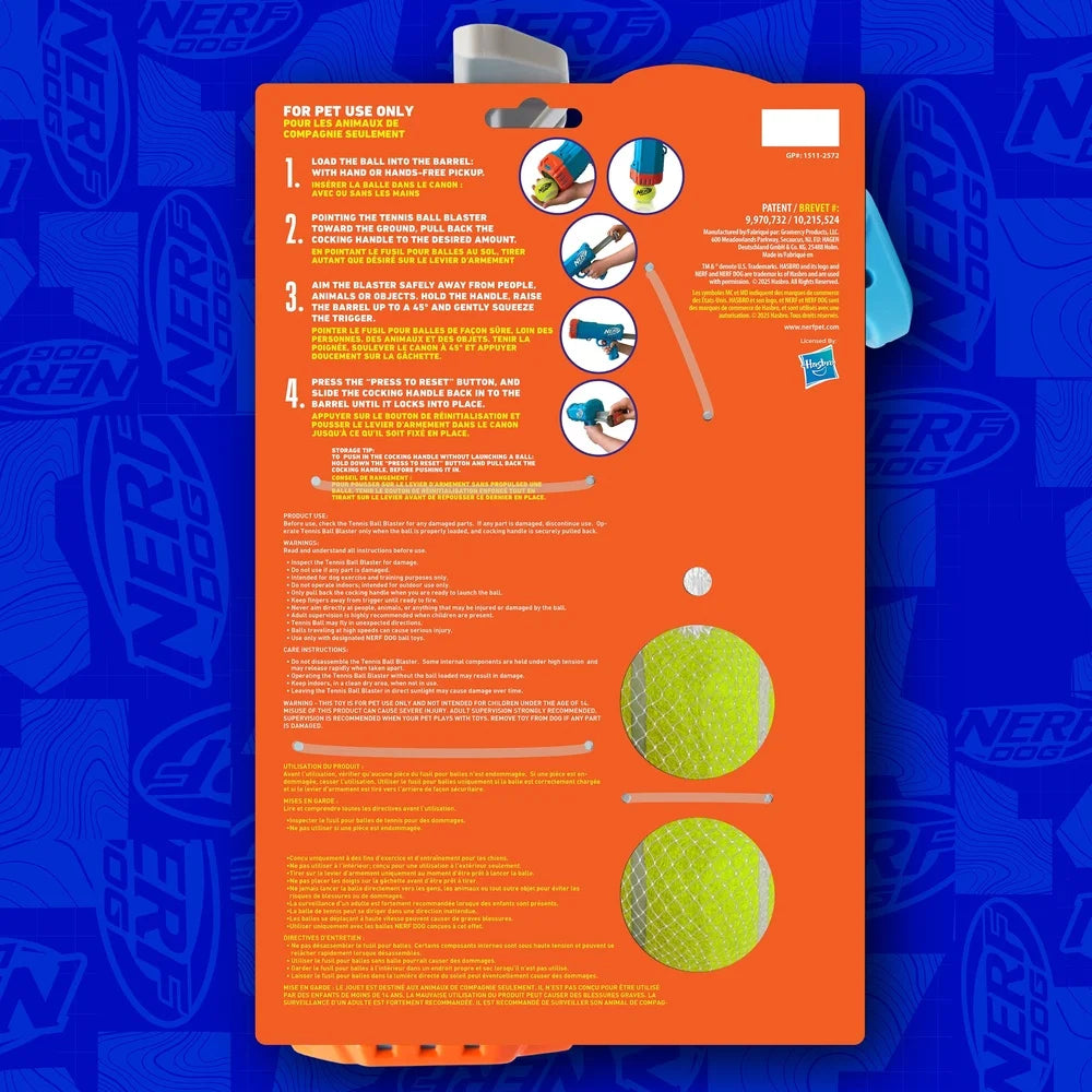 Compact Tennis Ball Launcher Dogs with 2 Balls Hands-Free