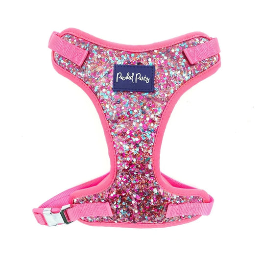 Adjustable Pink Confetti Dog Harness Small Dogs