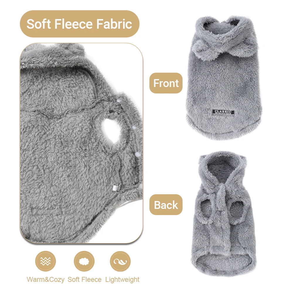 Soft Fleece Pet Cute Hoodie Coat Hooded Jacket