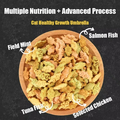 Cat Biscuits Salmon, Chicken, Tuna Crispy Catnip