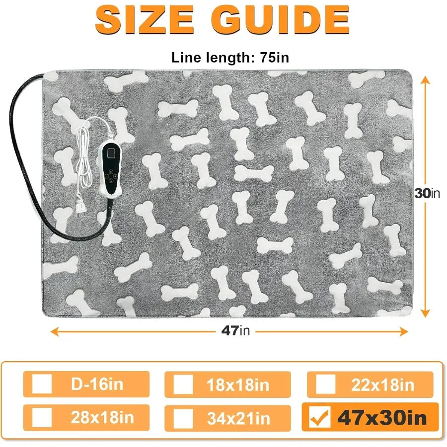 Extra Large Dog Heating Pad 47×30in Waterproof/Temperature Control