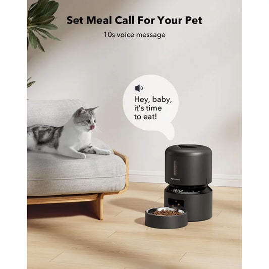 Automatic Cat Feeder Timed Dry Food Dispenser Dual Power