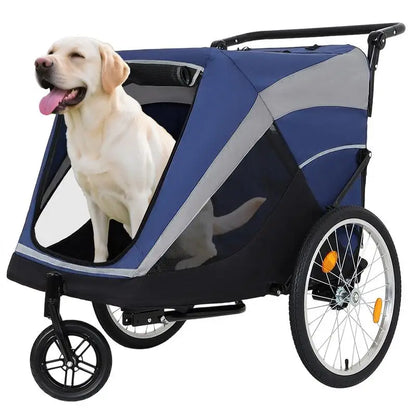 2-in-1 Pet Bike Trailer & Push Cart with Detachable Hitch