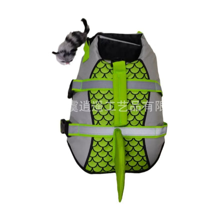 Shark Dog Life Jacket Enhanced Buoyancy Handle
