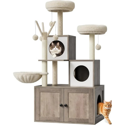 Cat Tree with Litter Box, Tower Condo