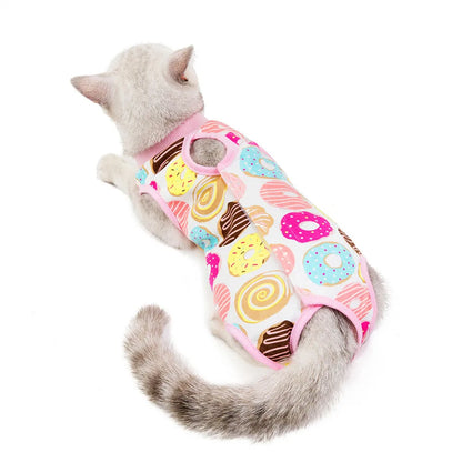 Cat Recovery Suit for Abdominal Skin Anti Licking Pajamas