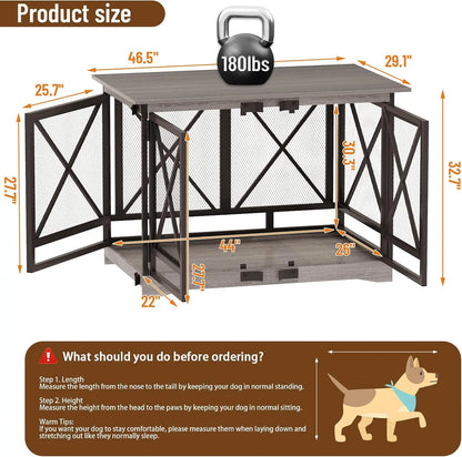 Dog Crate Furniture, Double Doors, Decorative End Table