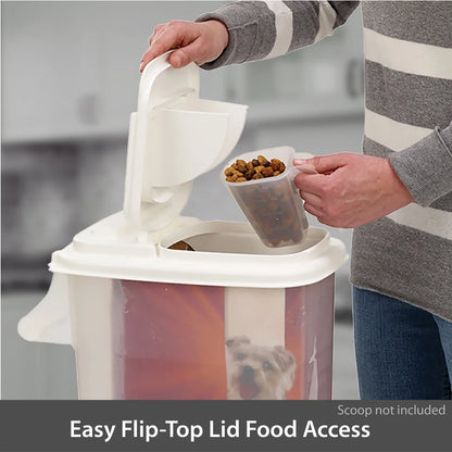 16 Quart Pet Food Dispenser Handle Easy Dispensing