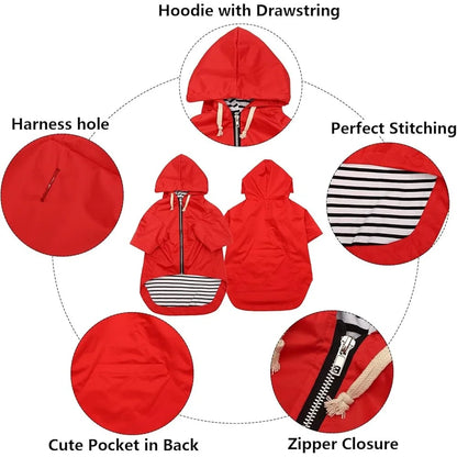 Dog Raincoat Small Medium Storage Pocket Adjustable