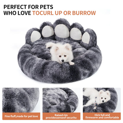 Cozy Comfy Dog Bed Paw Shape Warm