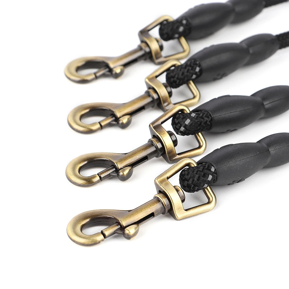 5ft Reflective Dog Leash PU Leather Nylon