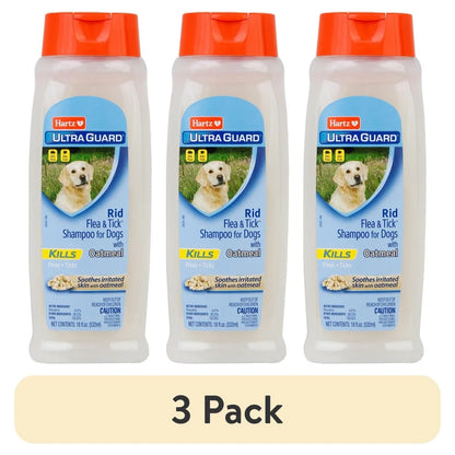 UltraGuard Flea Tick Oatmeal Shampoo Dogs 3 Pack