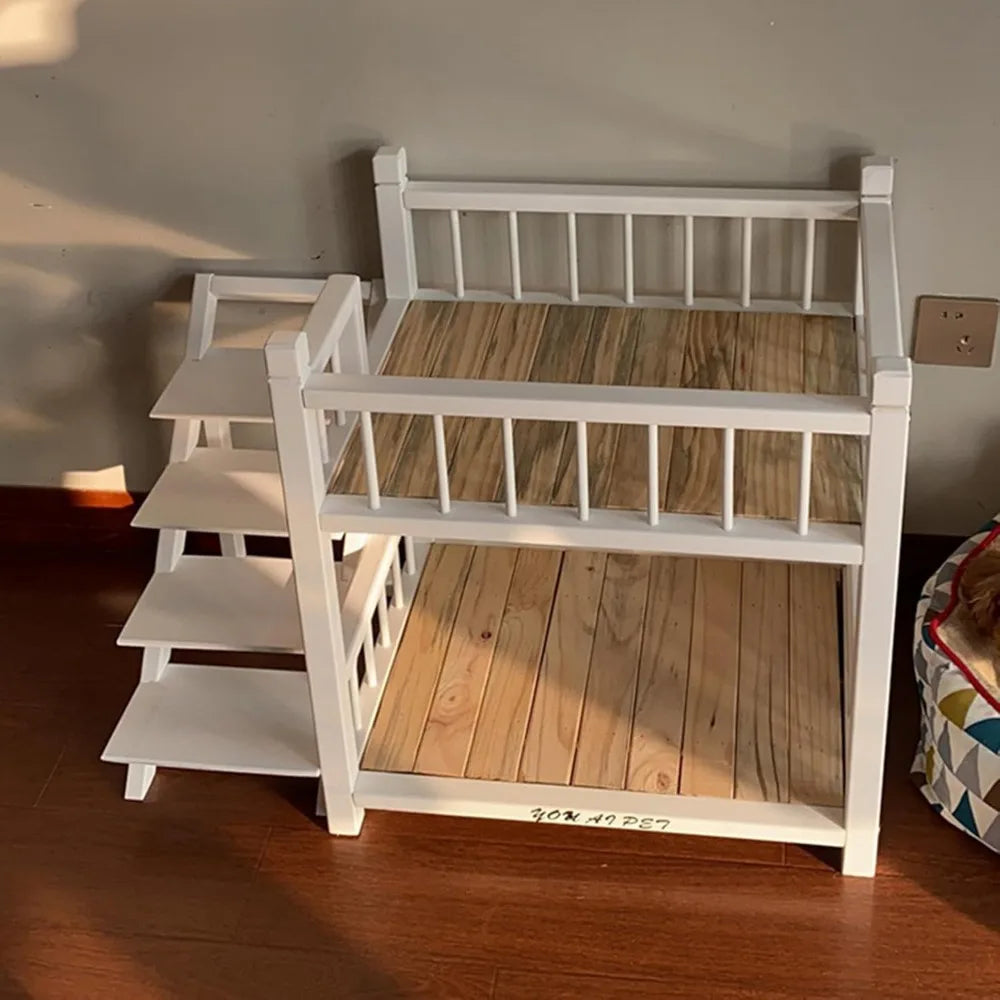 Dog Bunk Bed with Stairs