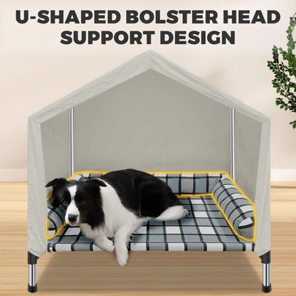 Weatherproof 2-in-1 Indoor Outdoor Cot with Canopy Cooling Portable