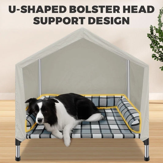 Weatherproof 2-in-1 Indoor Outdoor Cot with Canopy Cooling Portable