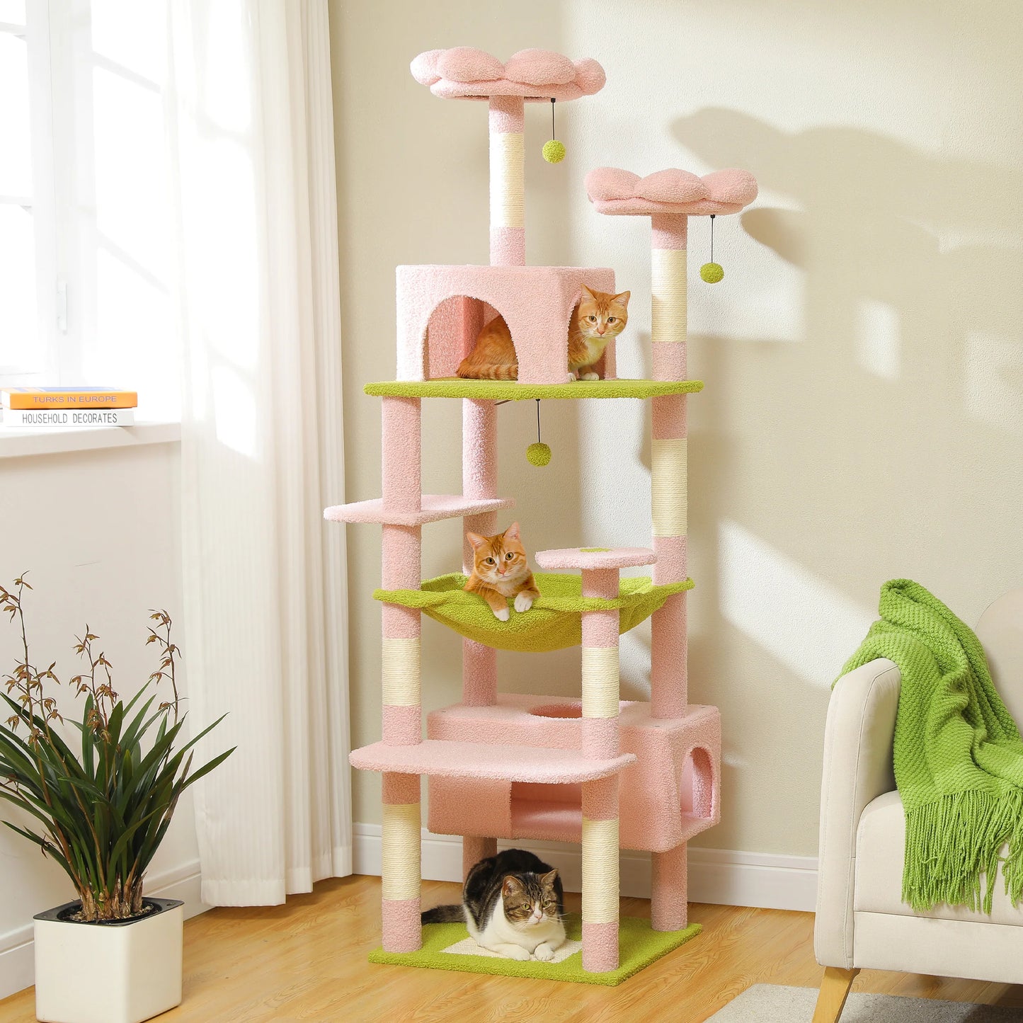 Multi-Level Tower Top Perch, Dangling Balls
