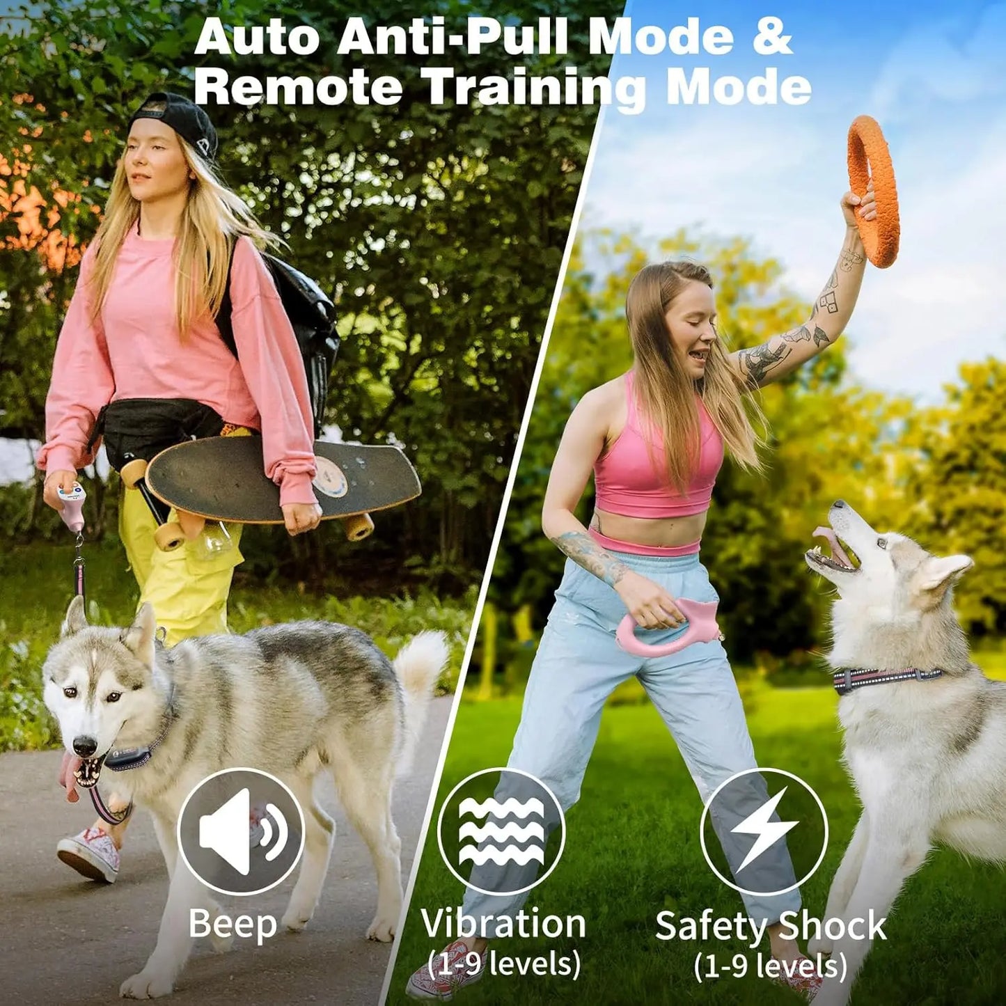 Dog Shock Collar & No-Pull Leash Set
