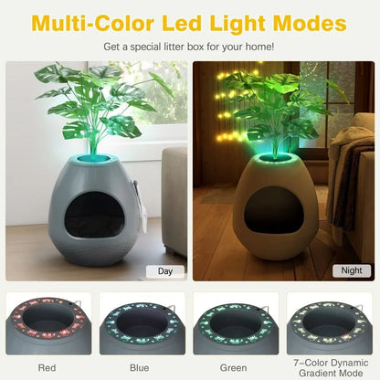 Egg-Shaped Litter Box with Odor Removal System