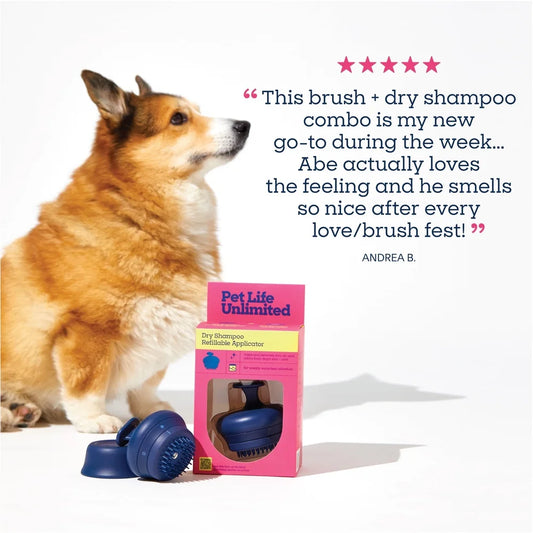 Waterless Dry Shampoo Applicator Brush Dogs Ergonomic
