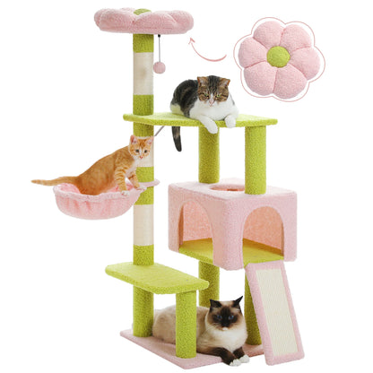 Multi-Level Flower Cat Tree Tower with Scratch Posts