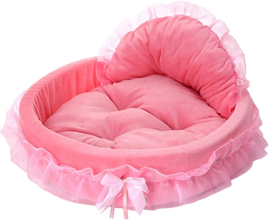 Pink Washable Dog Bed Soft Plush