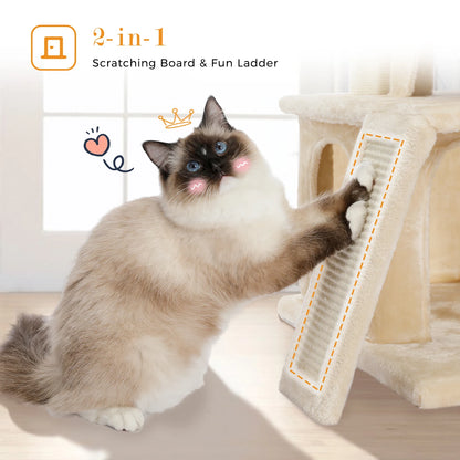 Small Cat Tree, Scratching Pad, Two Large Condos