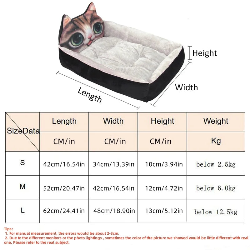 Sofa Washable Cartoon Pet Beds for Small Dogs Cats