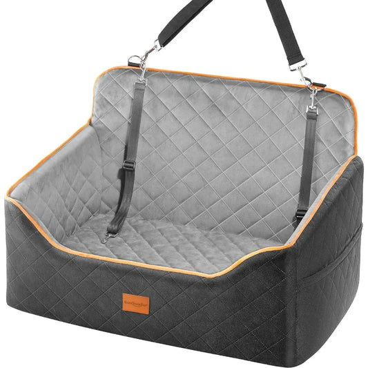 Portable Dog Car Seat 2 Safety Straps, Waterproof Padding