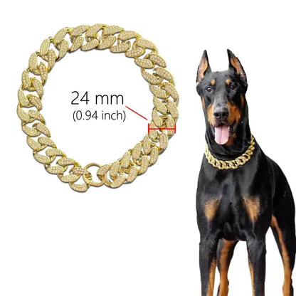 Plastic Dog Collar Chain Sparkle Necklace Bling