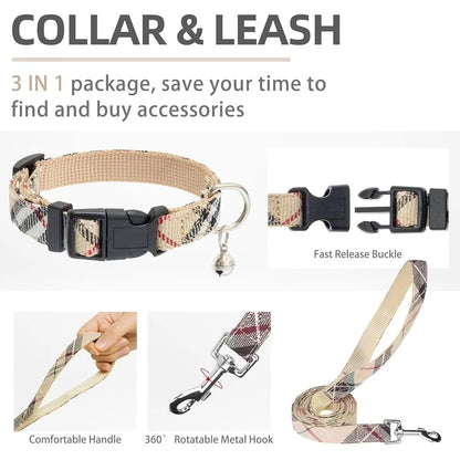 Adjustable No Pull Dog Harness Collar Leash