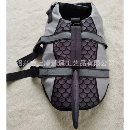 Shark Dog Life Jacket Enhanced Buoyancy Handle