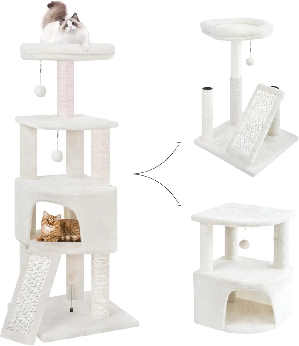 Cat Tower with Scratching Post, Scratching Board and Cat Toys