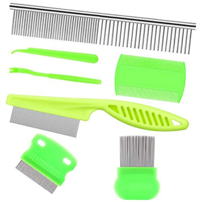 7Pcs Stainless Steel Combs For Removing Ticks Fleas