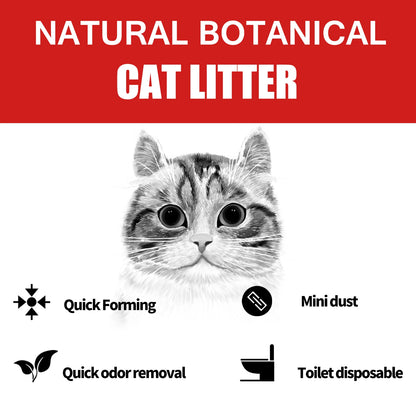 33lbs Tofu Cat Litter, Natural Botanical, Dust-Free, Flushable, Quick Clumping, Odor Control, light scent, environmental