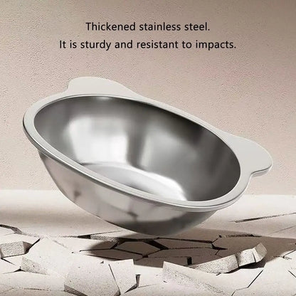 Raised Tilted Neck Guard Stainless Steel Bowl